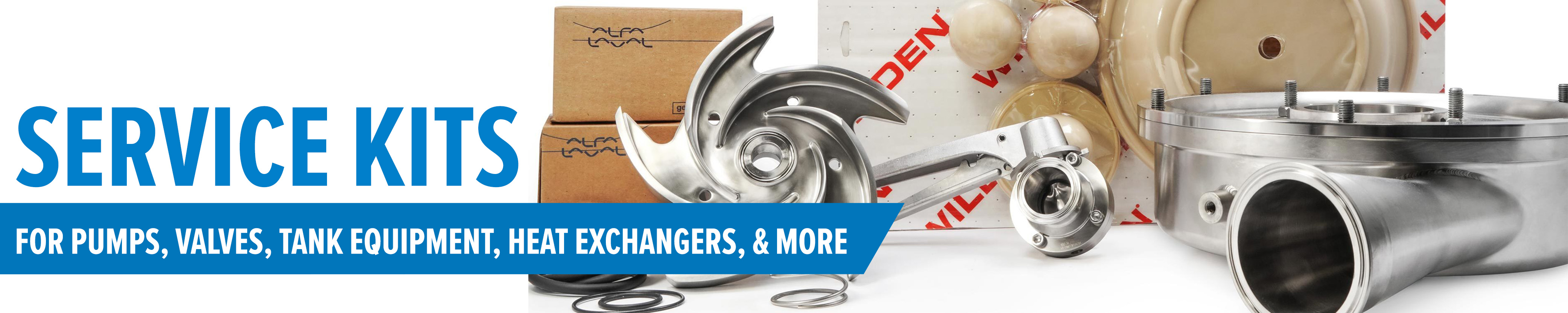 Service Kits - for pumps, valves, tank equipment, heat exchangers, and more
