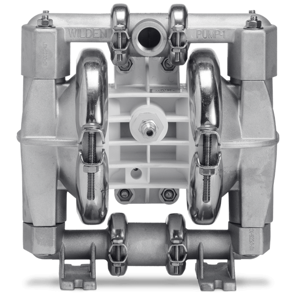 P1 diaphragm pump 0.5" FPT clamped metal Pro-Flo aluminum wet side aluminum piston poly center poly air buna diaphragm buna valve ball aluminum seats buna o-rings AODD Wilden pump