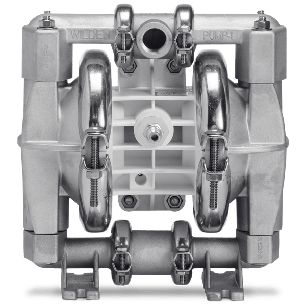 P1 diaphragm pump 0.5" FPT clamped metal Pro-Flo aluminum wet side aluminum piston poly center poly air buna diaphragm buna valve ball aluminum seats buna o-rings AODD Wilden pump