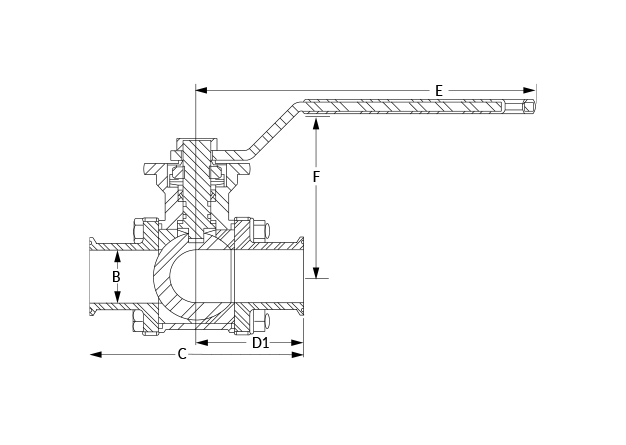 EA-3308-SN Ball Valve Dimensional Diagram.2