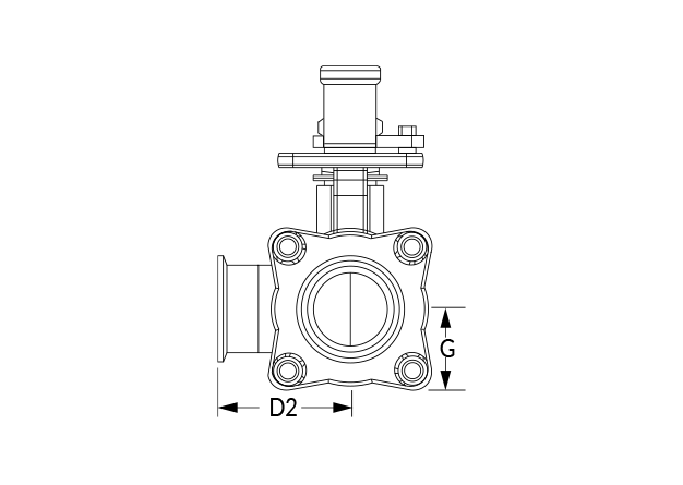 EA-3308-SN Ball Valve Dimensional Diagram