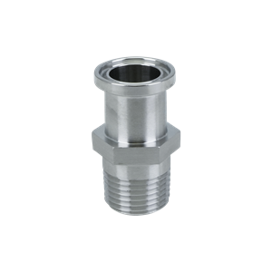 Adapter 0.75" tri-clamp x 0.375" MPT, 316L, 20Ra ID, 32Ra OD