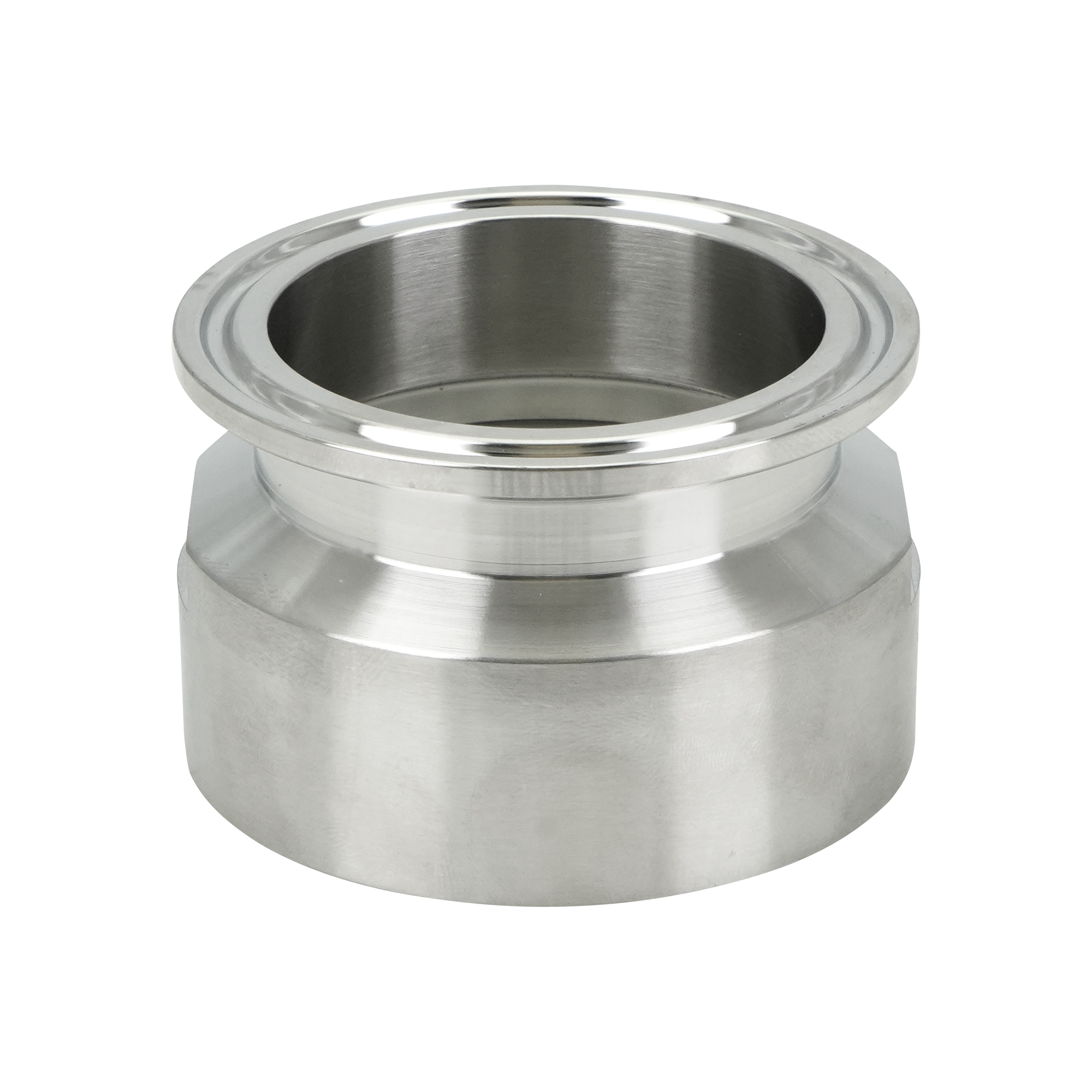 adapter, 2-inch Tri-Clamp to 2-inch female pipe thread, made from 304 stainless steel, with 32RA interior and exterior surface finish