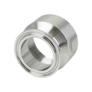 adapter, 1.5-inch Tri-Clamp to 1.5-inch female pipe thread, made from 304 stainless steel, with 32RA interior and exterior surface finish