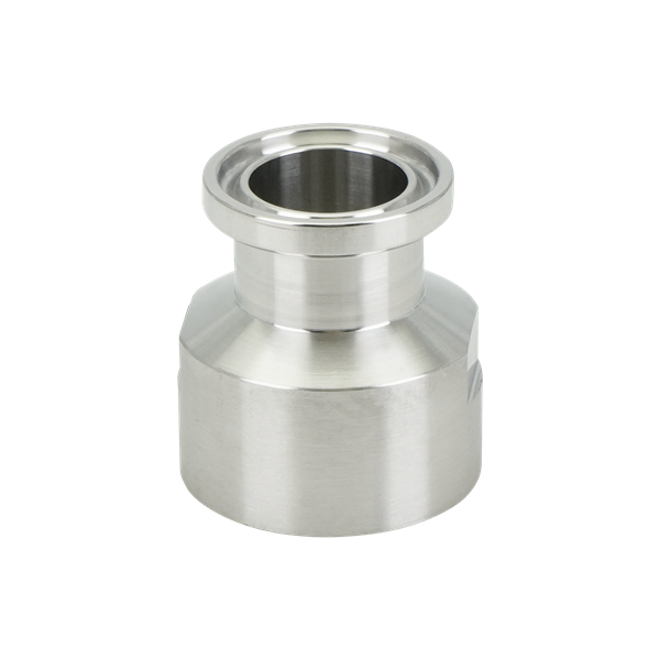 adapter, 0.75-inch Tri-Clamp to 0.75-inch female pipe thread, made from 316L stainless steel, with 20RA interior and 32RA exterior surface finish

