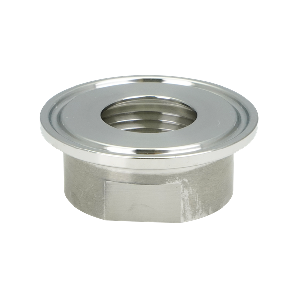 adapter, 1-inch Tri-Clamp to 1-inch female pipe thread, made from 316L stainless steel, with 20RA interior and 32RA exterior surface finish
