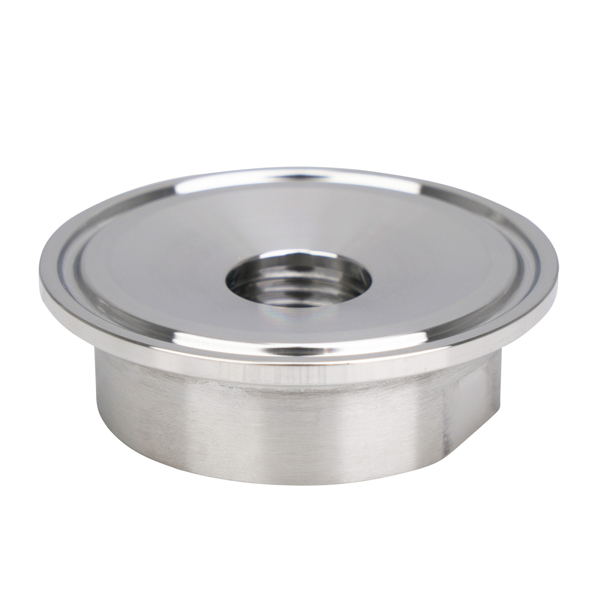 Adapter 2" tri-clamp x 0.5" FPT 316L 32Ra inner diameter 32Ra outer diameter