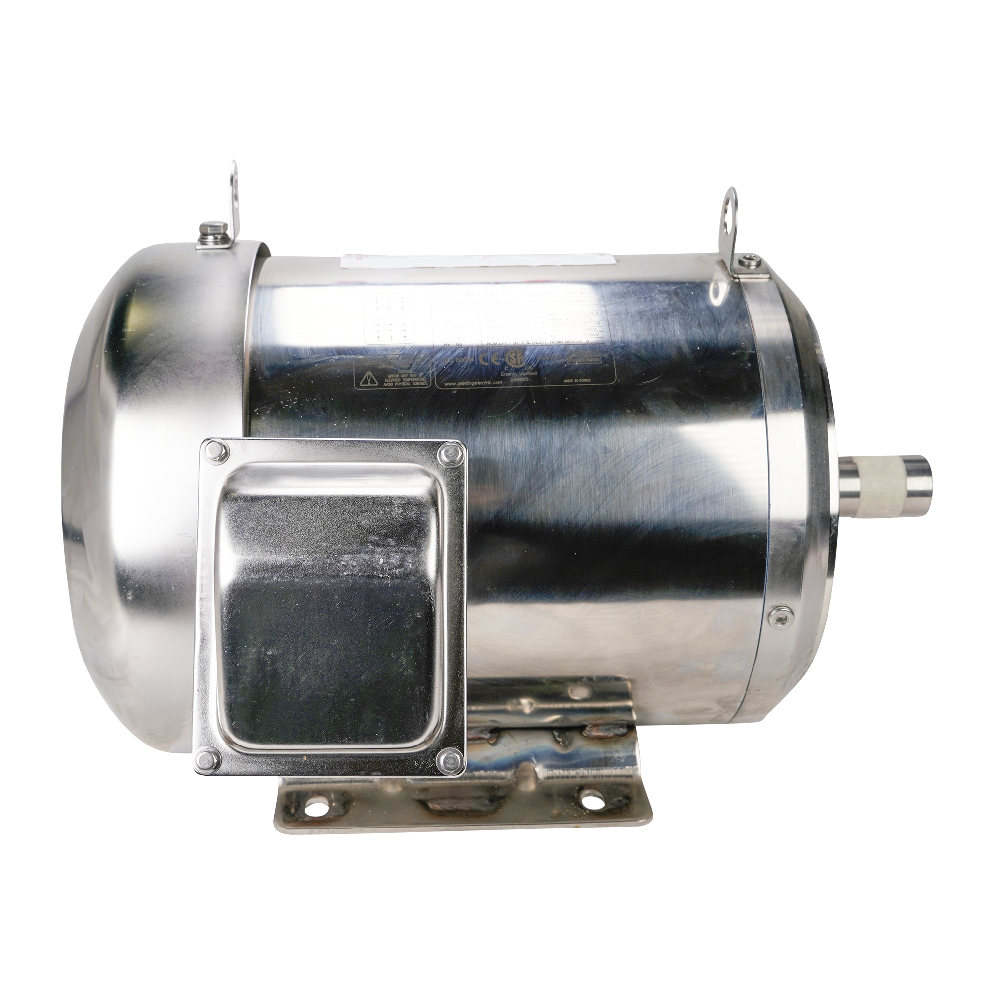 Motor 7.5hp 3600 RPM 3 phase 60Hz 208V 230V 460V stainless 213TC IP56 Sterling