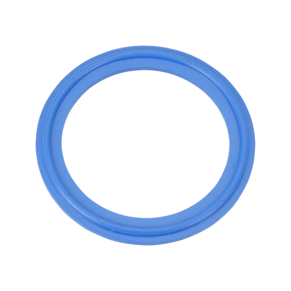 1-inch tri-clamp gasket, made of blue EPDM, X-rayable, metal detectable, FDA-compliant.
