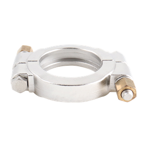 High-pressure block-style clamp for 2-inch Tri-Clamp connections, constructed from durable 304 stainless steel.