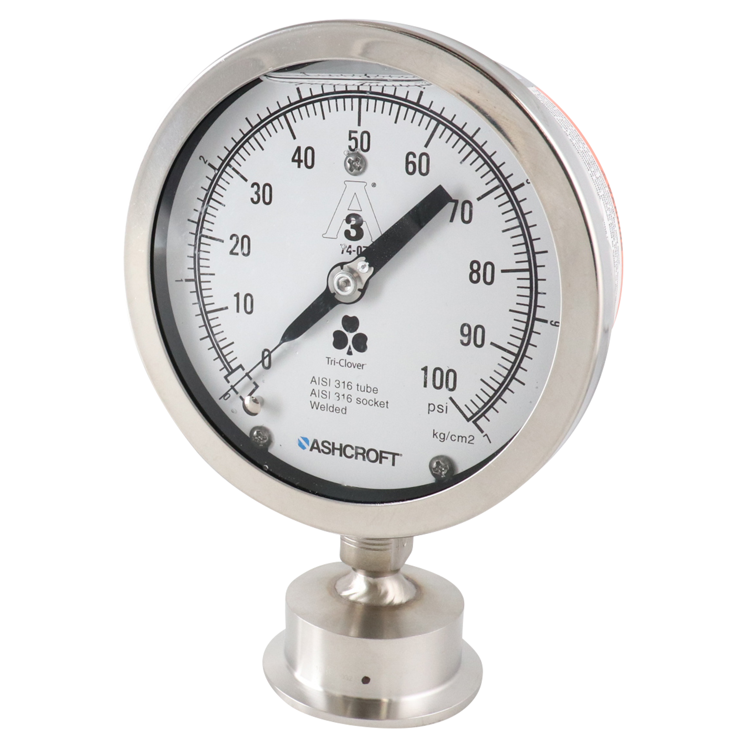Gauge bottom mount 0-100 PSI