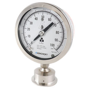 Gauge bottom mount 0-100 PSI