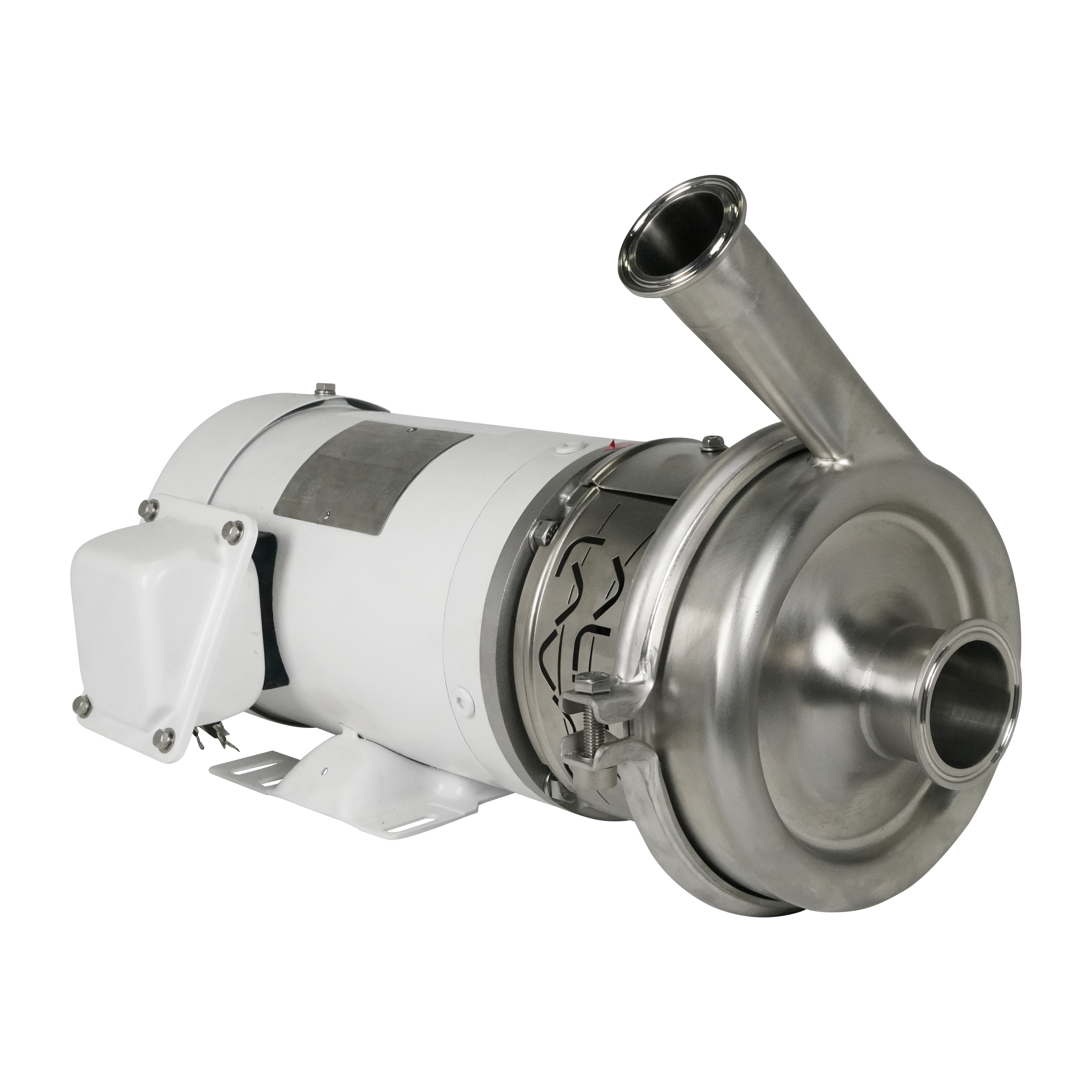 LKH05 pump and motor 2" x 1.5" tri-clamp 316L 32Ra C/SC double mechanical with flush epdm 90mm impeller 145TC 1.5Hp 3 phase 60Hz 208v 230v 460v 3600 RPM washdown sterling no legs Alfa Laval