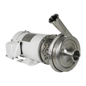 LKH05 pump and motor 2" x 1.5" tri-clamp 316L 32Ra C/SC double mechanical with flush epdm 90mm impeller 145TC 1.5Hp 3 phase 60Hz 208v 230v 460v 3600 RPM washdown sterling no legs Alfa Laval