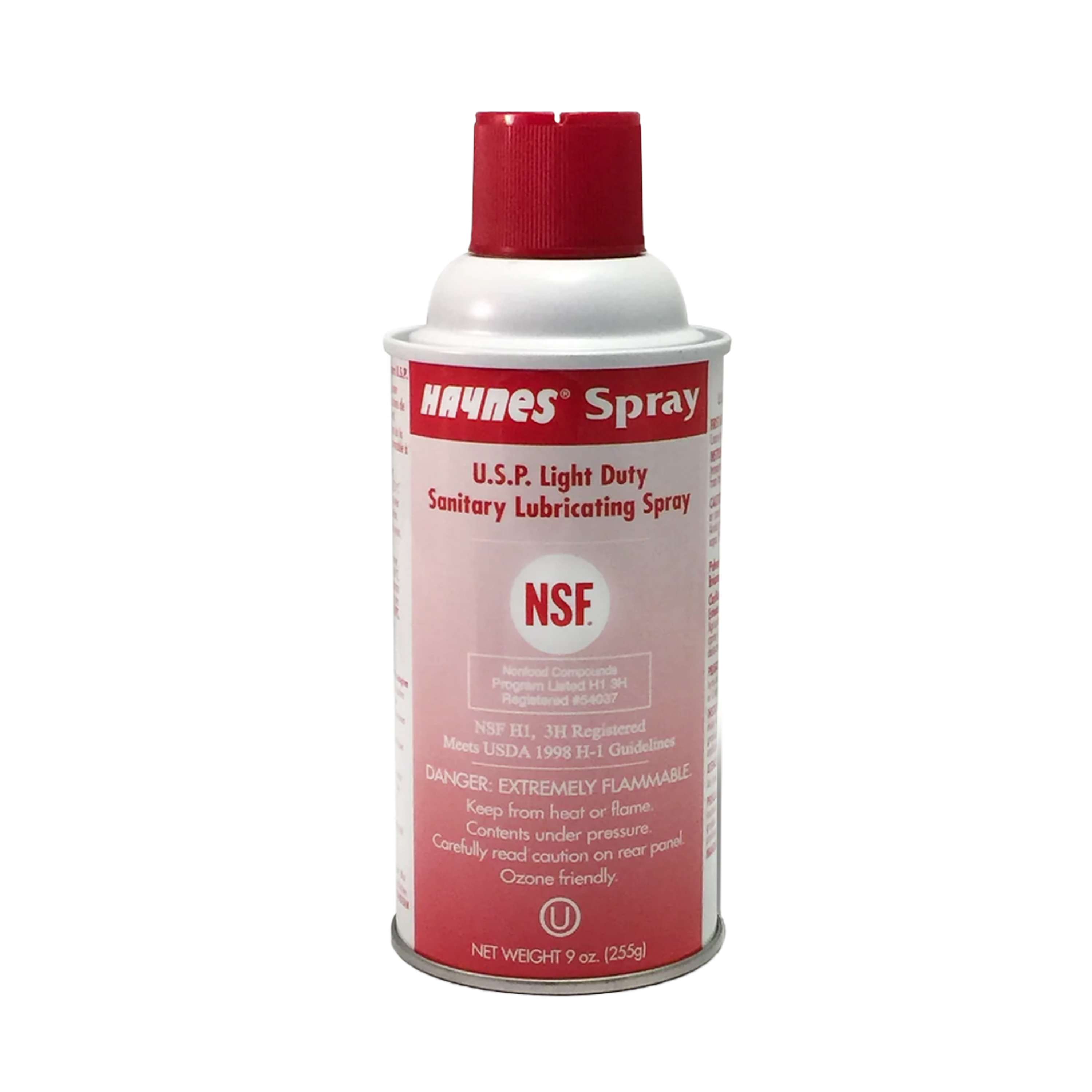 lubricant, red spray, 9oz cans, sold in a box of 6, manufactured by Haynes