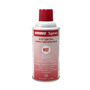 lubricant, red spray, 9oz cans, sold in a box of 6, manufactured by Haynes