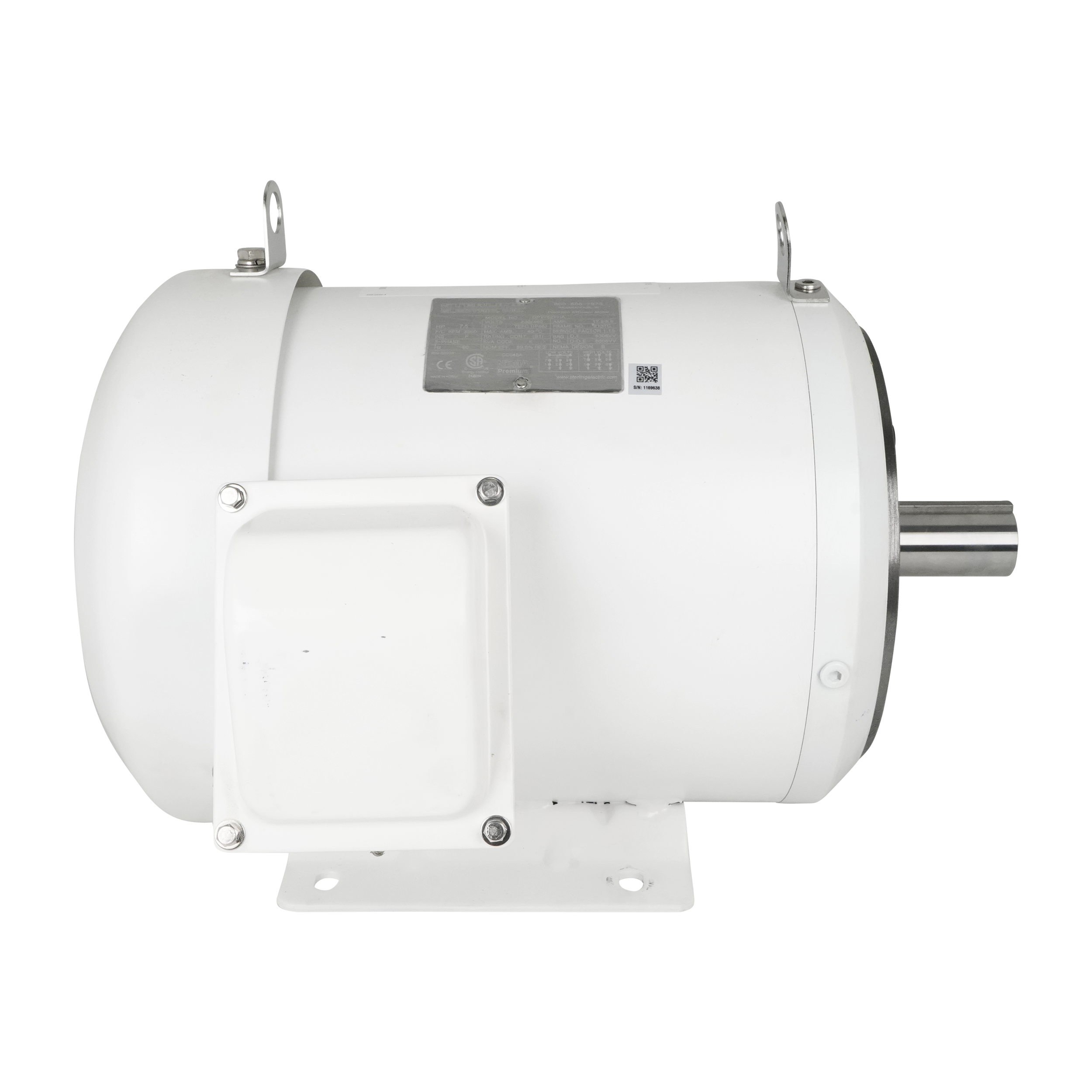 Motor 7.5hp 1800 RPM 3 phase 60Hz 208v 230v 460v washdown 213TC IP55 by Sterling