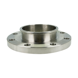 Adapter, 6-inch, 150-pound flange to Tri-Clamp, made of 316L stainless steel.
