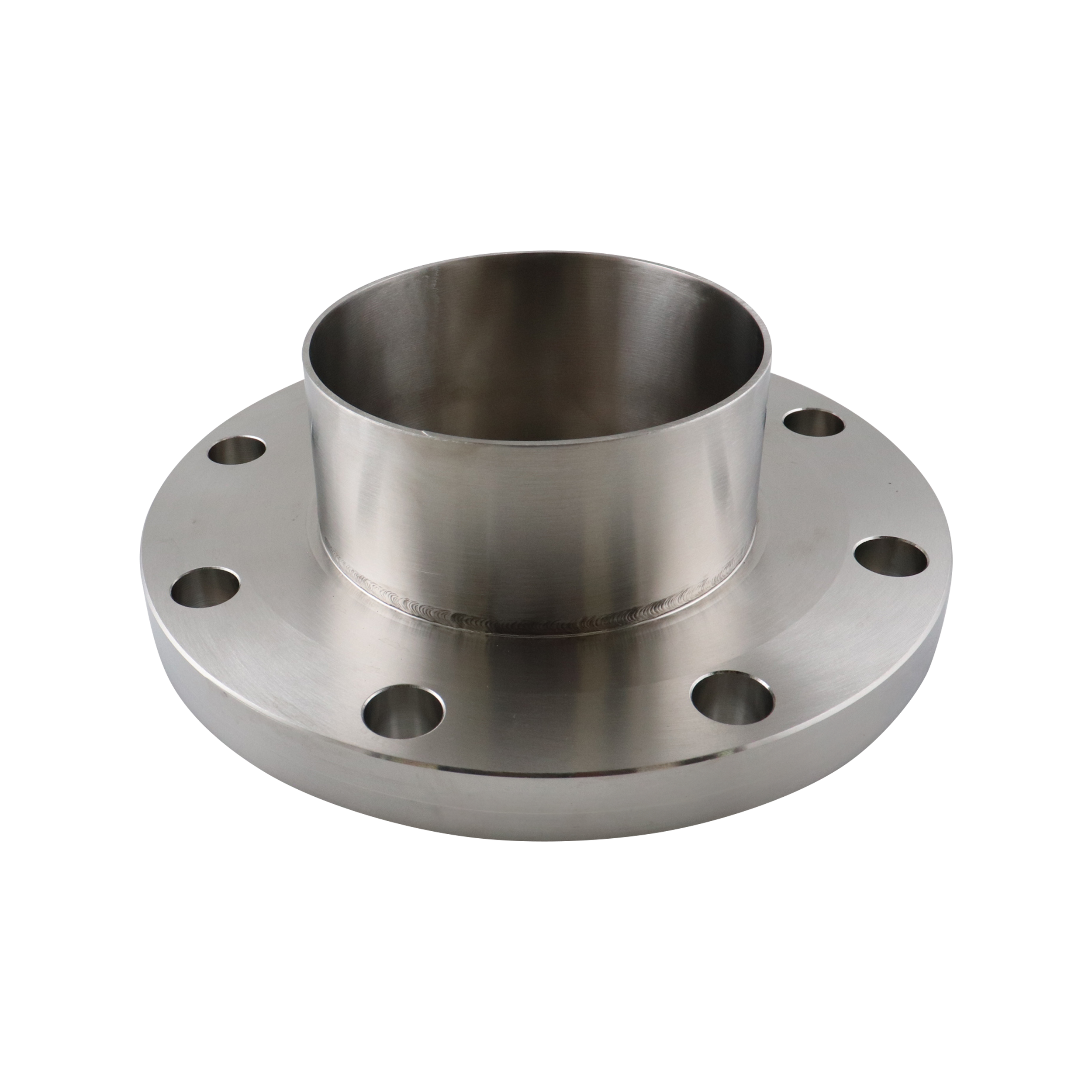 Adapter for 4-inch 150# flange to butt weld connection, made of 316L stainless steel.