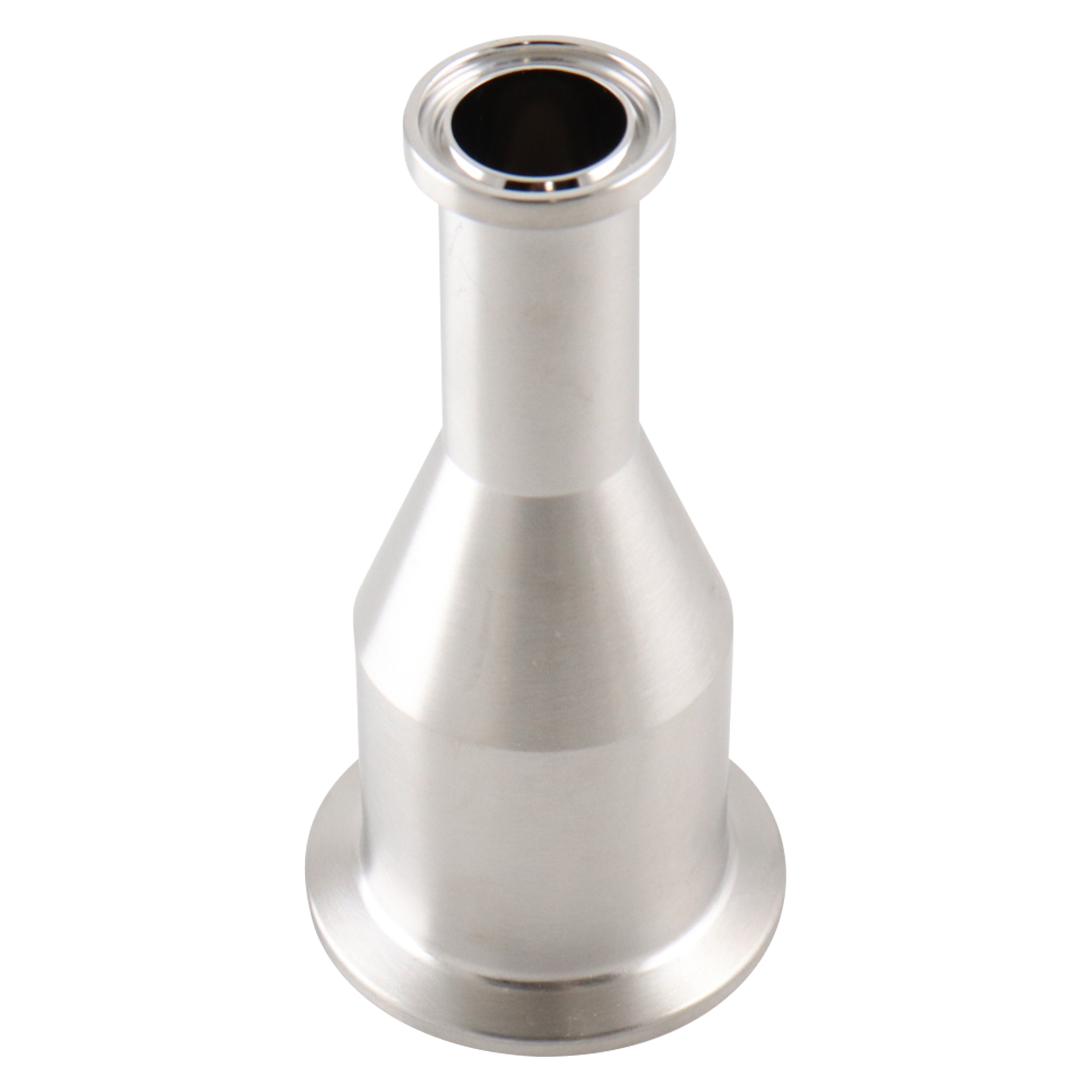 Concentric reducer, 1.5x0.5, tri-clamp, 316L, 15Ra EP ID, 32Ra OD, SF4 BPE