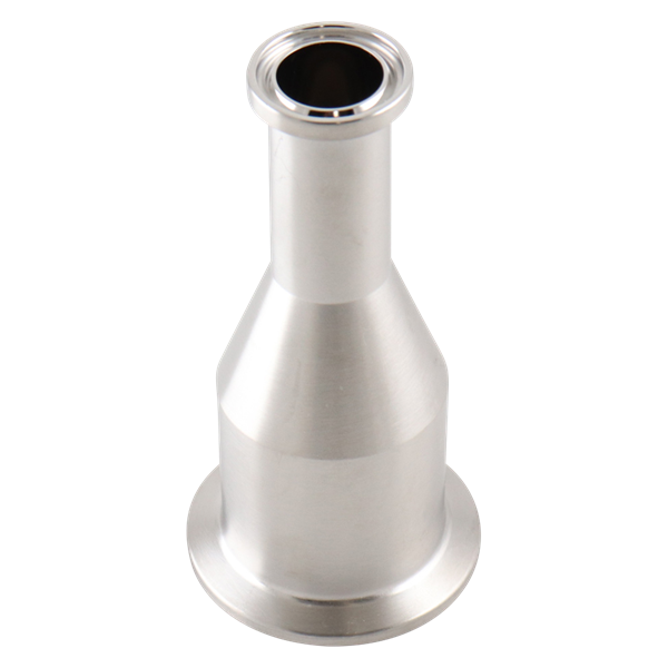 Concentric reducer, 1.5x0.5, tri-clamp, 316L, 15Ra EP ID, 32Ra OD, SF4 BPE