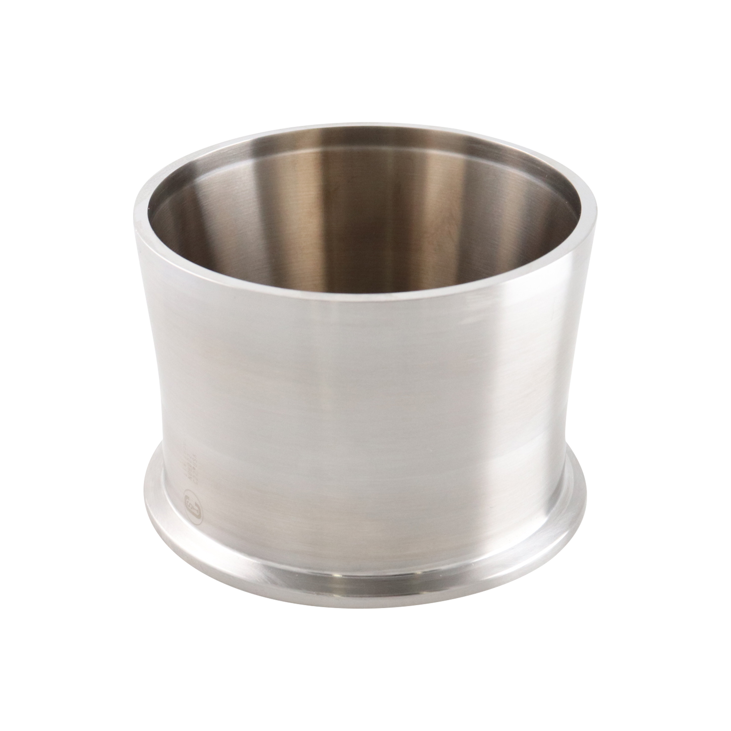 adapter, 3-inch Tri-Clamp to 3-inch butt-weld, Schedule 10 pipe, made from 316L SA479 stainless steel, with 2.5-inch overall length