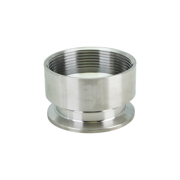 Adapter 2.5" tri-clamp x 2.5" FPT 316L 32Ra inner diameter 32Ra outer diameter