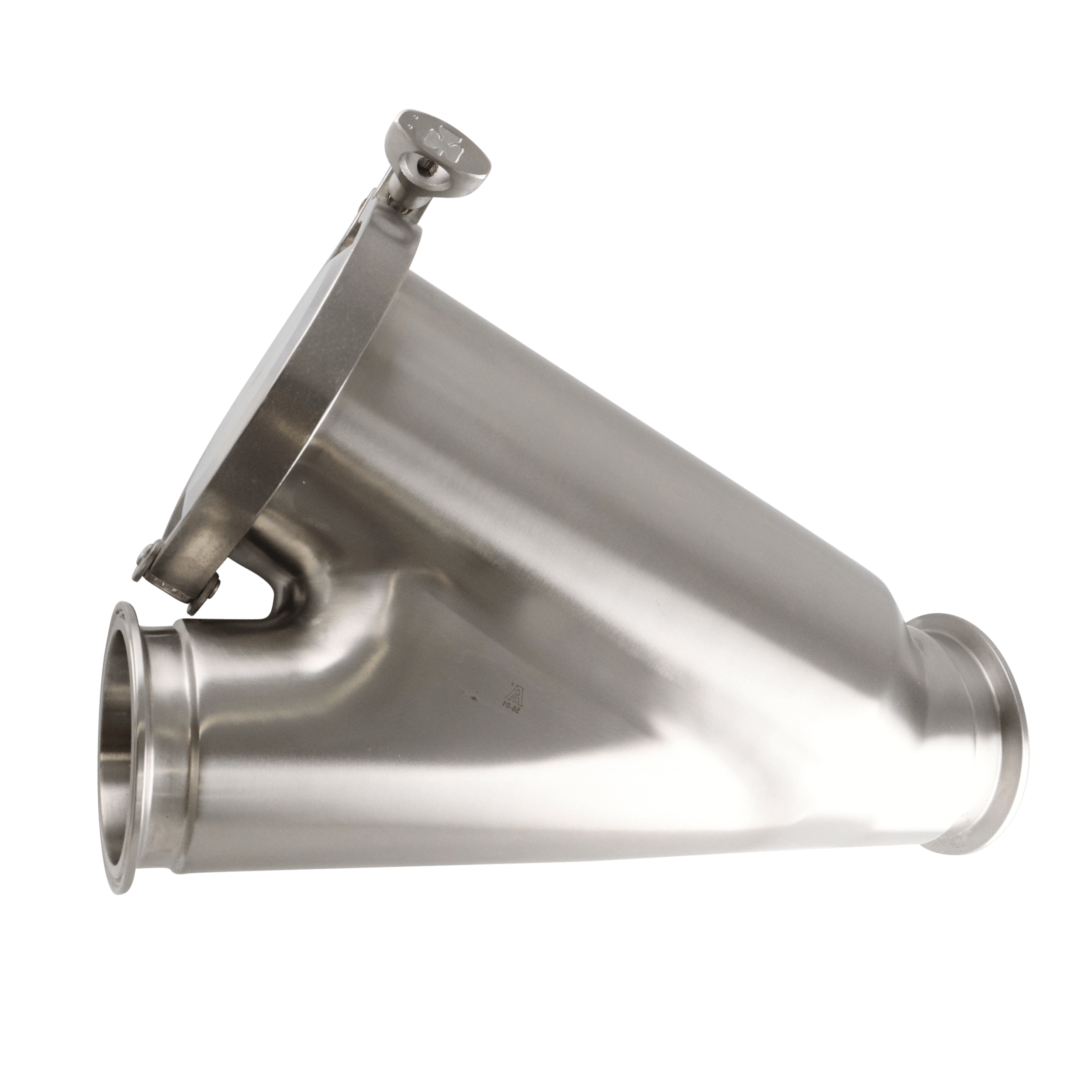 Ball check valve for 3-inch tri-clamp connections, made from EPDM material.