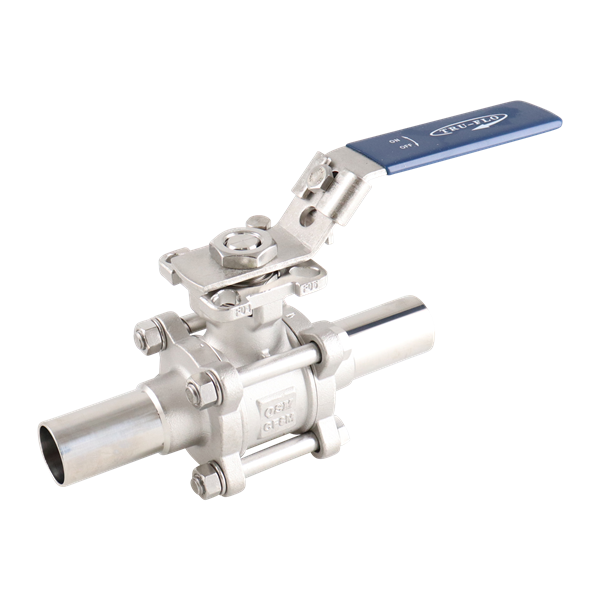 Ball valve 1" butt weld ext PTFE cavity fill 316L made by QSM