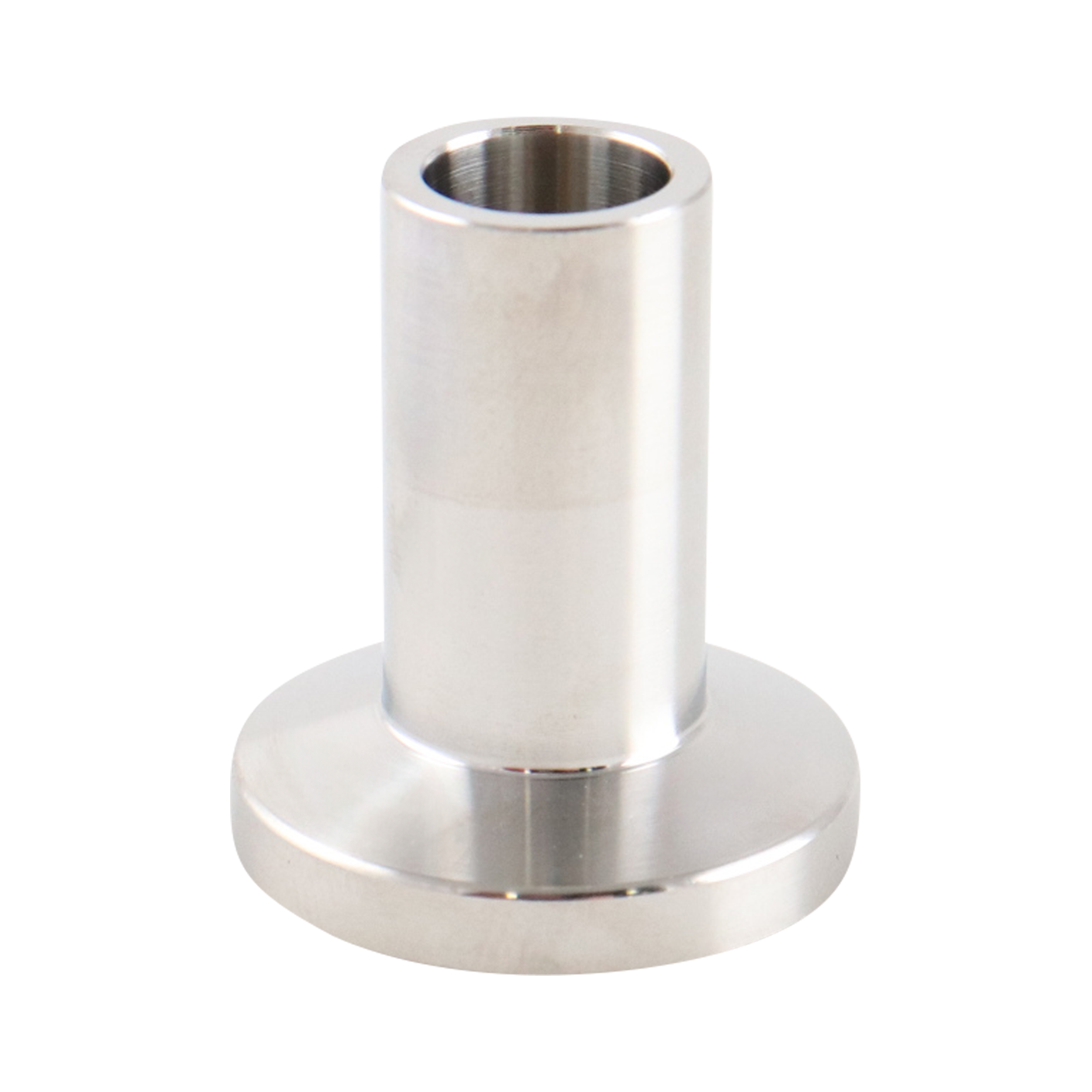 Ferrule with a 0.5-inch tri-clamp connection, made of 316L stainless steel, 1.125 inches in overall length, with a 20RA inner diameter finish and 32RA outer diameter finish, SF1 BPE compliant.