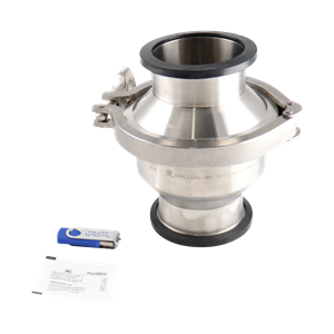 Spring check valve, 3-inch tri-clamp connection, made of 304 stainless steel with EPDM material.