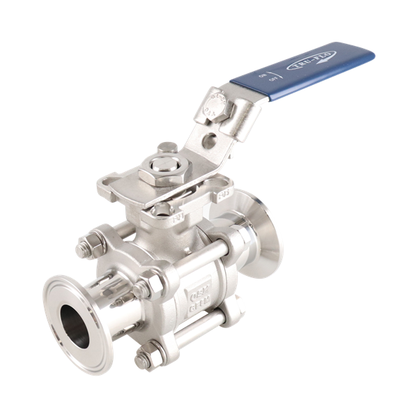 ball valve, 1-inch Tri-Clamp, made from 316L stainless steel, with PTFE, QSM design