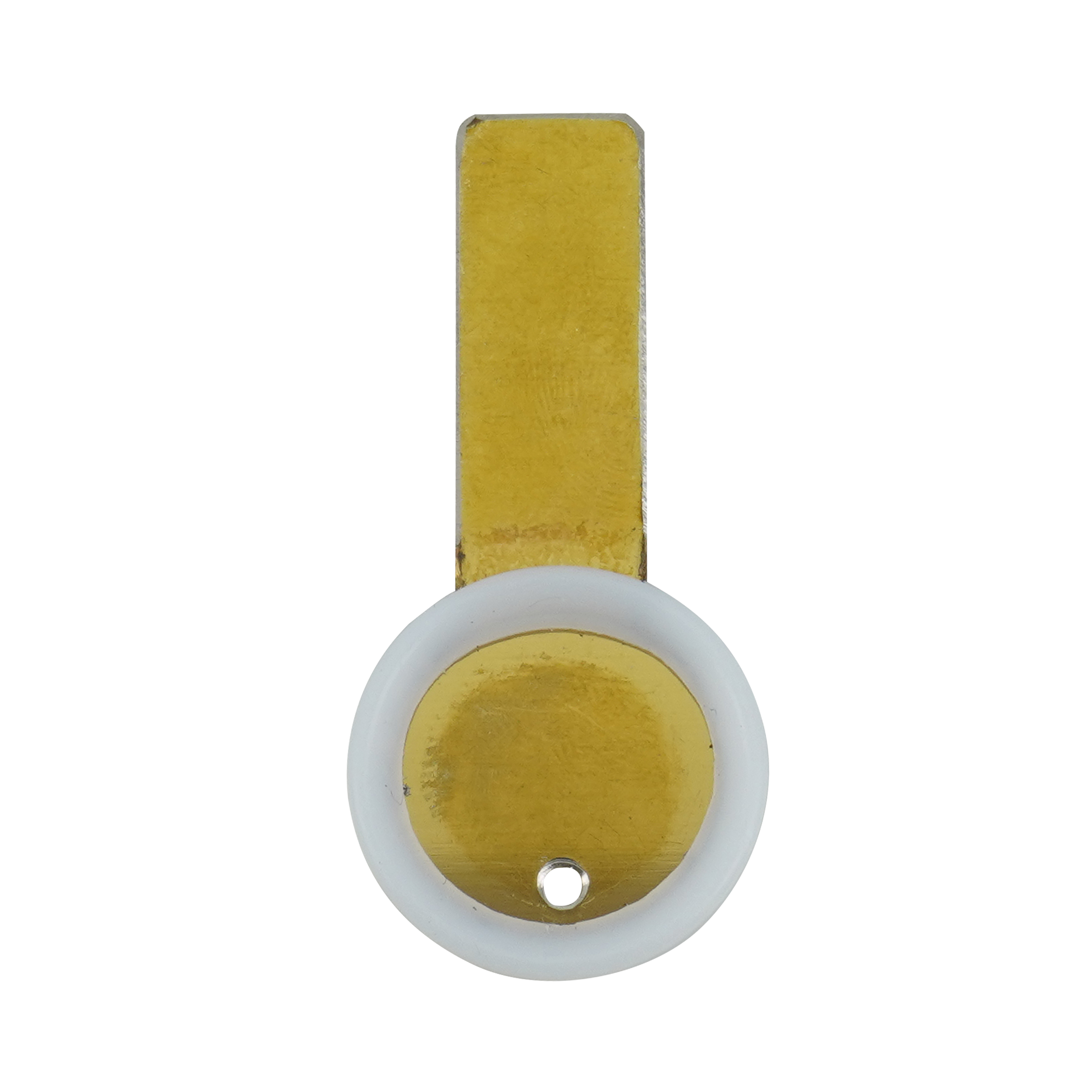 ORIFICE PLATE 0.75" TC WHITE TEFLON USP CLASS VI 0.078125" HOLE ECCENTRIC WITH RA CERT TABBED AND ETCHED