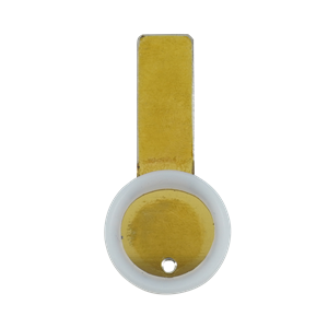 ORIFICE PLATE 0.75" TC WHITE TEFLON USP CLASS VI 0.078125" HOLE ECCENTRIC WITH RA CERT TABBED AND ETCHED