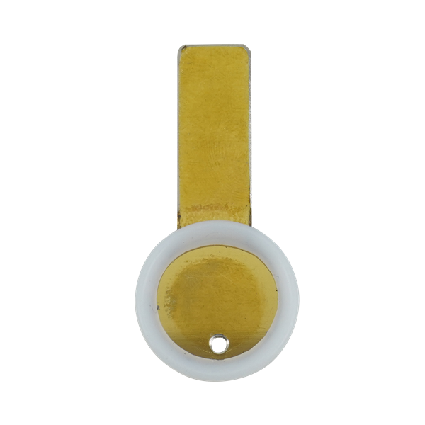 ORIFICE PLATE 0.75" TC WHITE TEFLON USP CLASS VI 0.078125" HOLE ECCENTRIC WITH RA CERT TABBED AND ETCHED