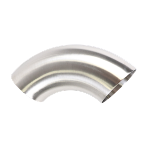 90-degree elbow with no tangent, 6-inch butt-weld connection, made from 316L stainless steel, featuring a 32RA internal and outer finish.