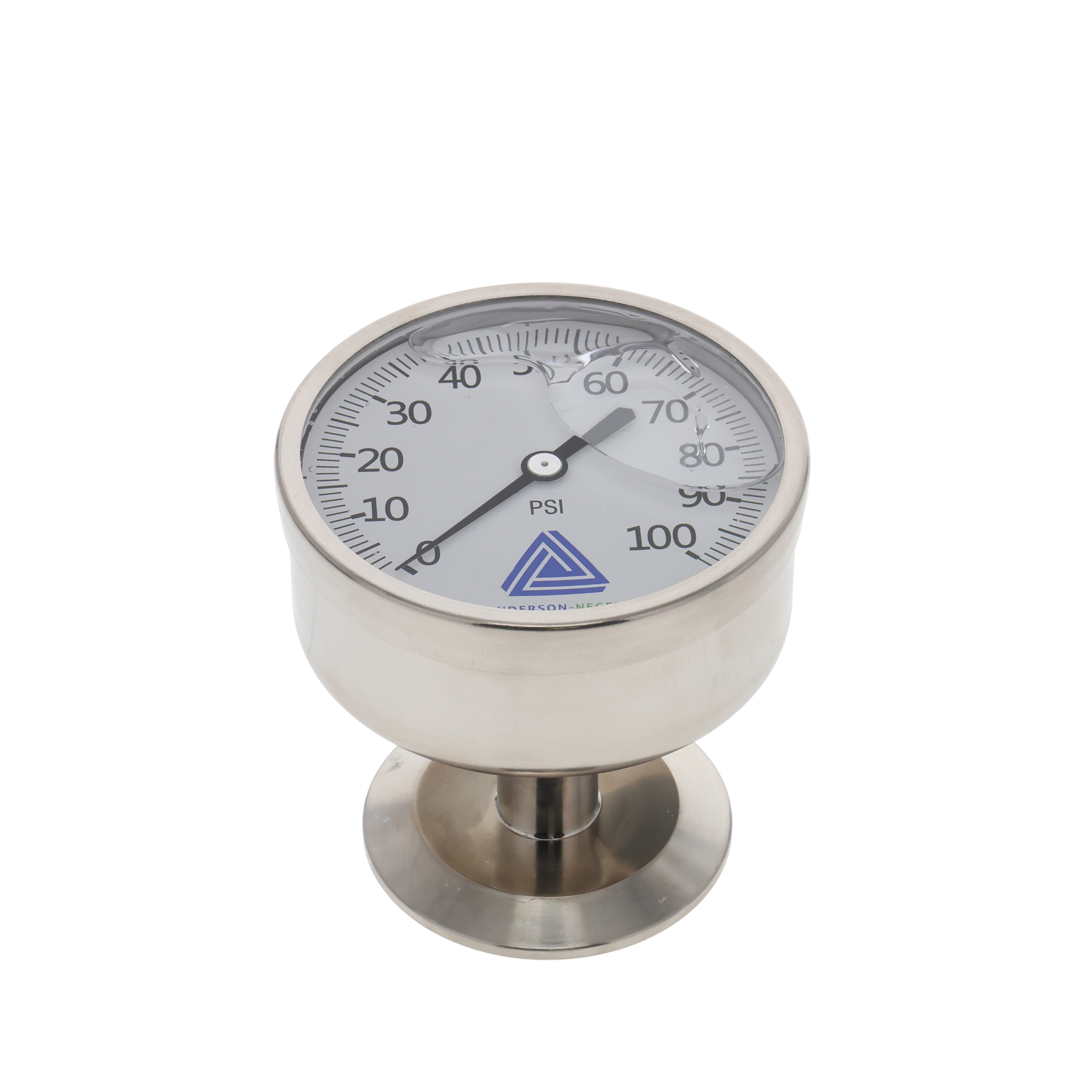 GAUGE 2" BACK MOUNT 0-100 PSI 3.5" DIAL GLYCERIN FILL REZERO ANDERSON