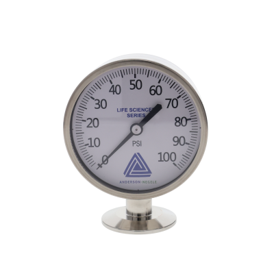 GAUGE 1.5" TC BOTTOM MOUNT 0-100 PSI 3.5" DIAL STANDARD REZERO CLEAN FOR OXYGEN SERVICE