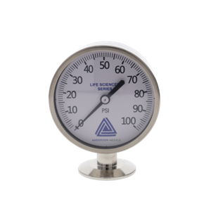 GAUGE 1.5" TC BOTTOM MOUNT 0-100 PSI 3.5" DIAL STANDARD REZERO CLEAN FOR OXYGEN SERVICE