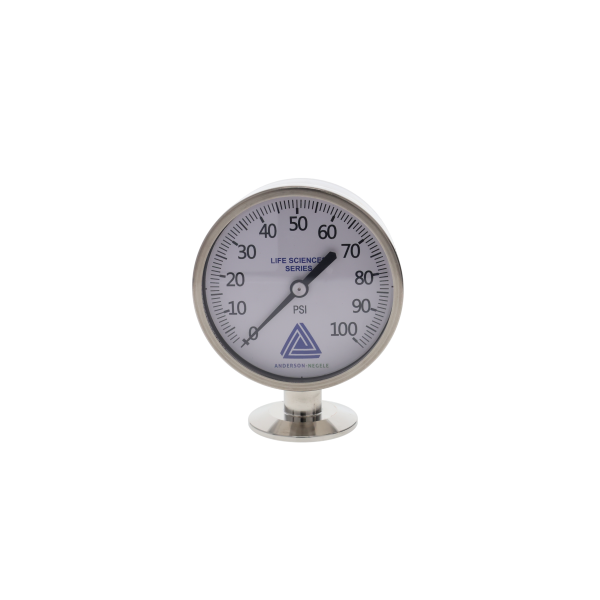 GAUGE 1.5" TC BOTTOM MOUNT 0-100 PSI 3.5" DIAL STANDARD REZERO CLEAN FOR OXYGEN SERVICE