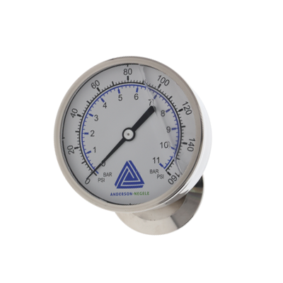 GAUGE 2" TC BACK MOUNT 0-160 PSI 0/11 BAR 3.5" DIAL GLYC FILL ANDERSON