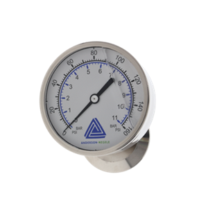 GAUGE 2" TC BACK MOUNT 0-160 PSI 0/11 BAR 3.5" DIAL GLYC FILL ANDERSON