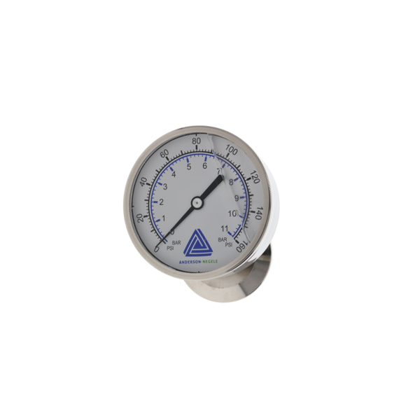 GAUGE 2" TC BACK MOUNT 0-160 PSI 0/11 BAR 3.5" DIAL GLYC FILL ANDERSON