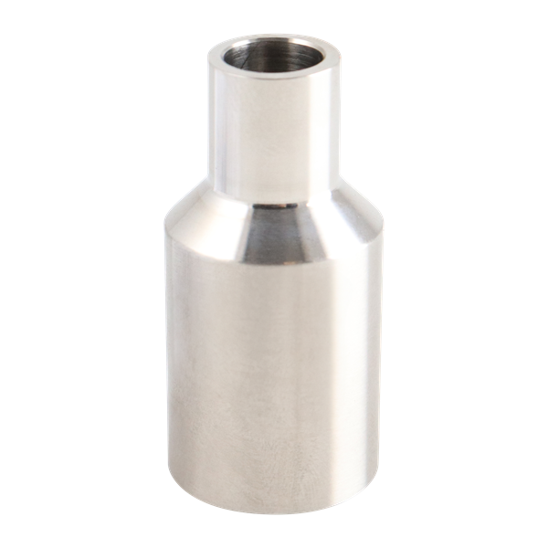 Adapter 0.5" sch 40 pipe x 0.5" butt weld tube 316L 1.75" OAL