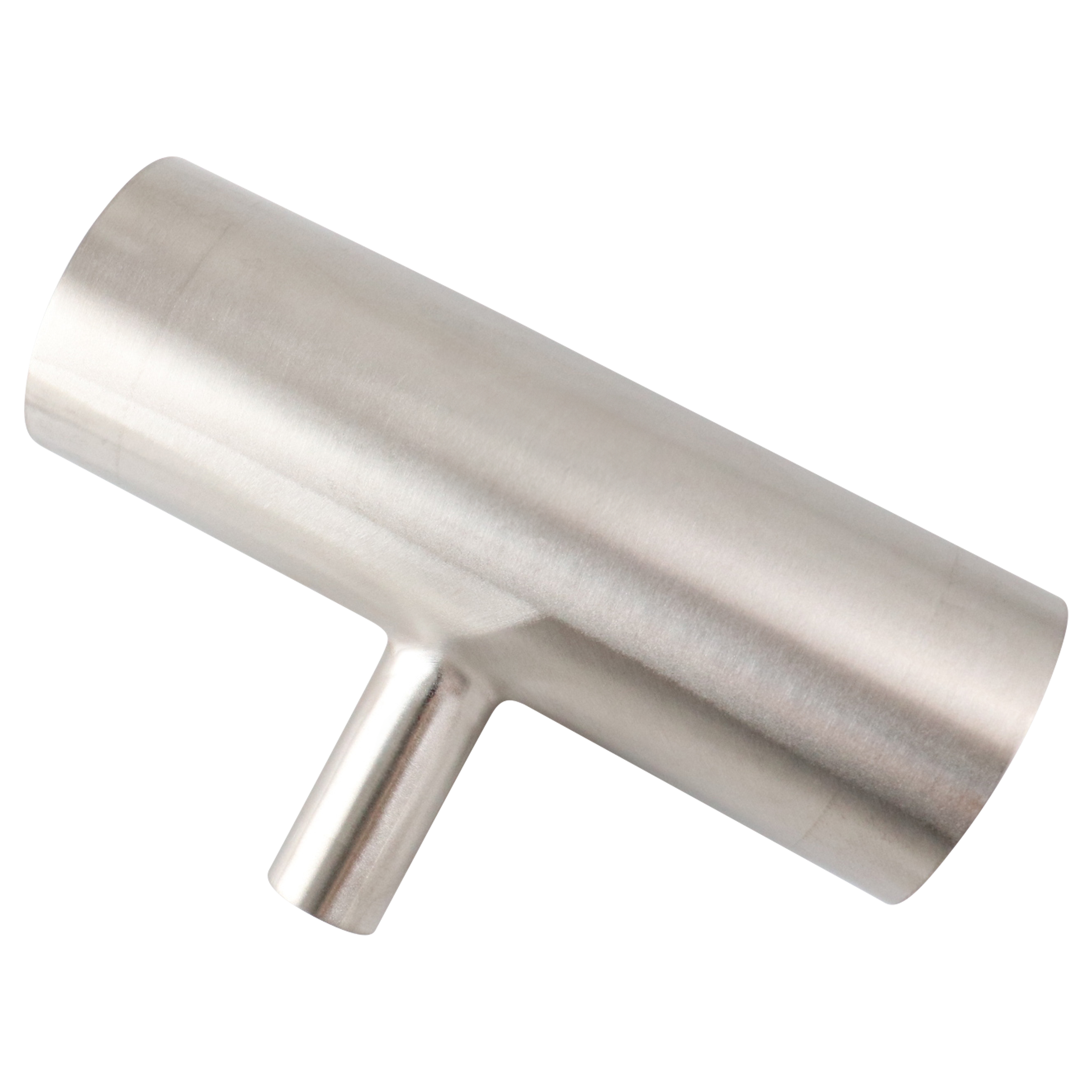 Reducing Tee, 2-inch x 0.5-inch, Butt Weld connection, made of 316L stainless steel, 15RA electropolished inner diameter surface finish, 32RA outer diameter surface finish, SF4 BPE compliant.