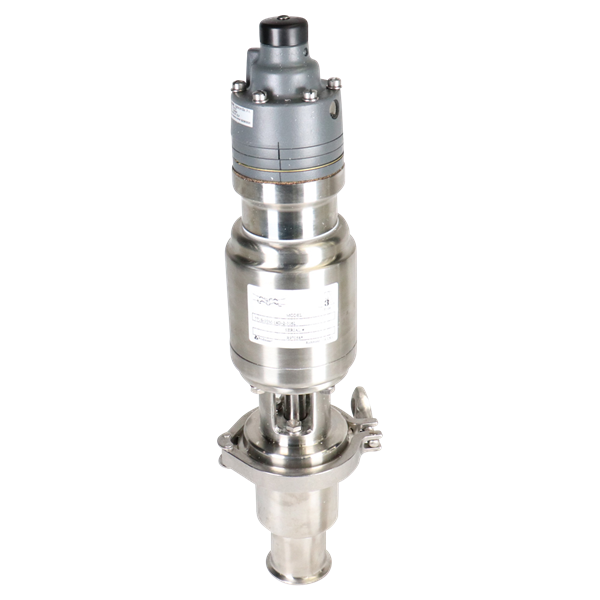 Throttling valve, 2" tri-clamp, N/O, diaphragm positioner