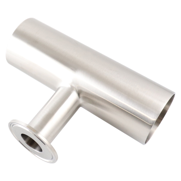 reducing tee, 2-inch x 1.5-inch Tri-Clamp branch, made from 316L stainless steel, with 20RA interior and 32RA exterior surface finish, SF1 BPE compliant
