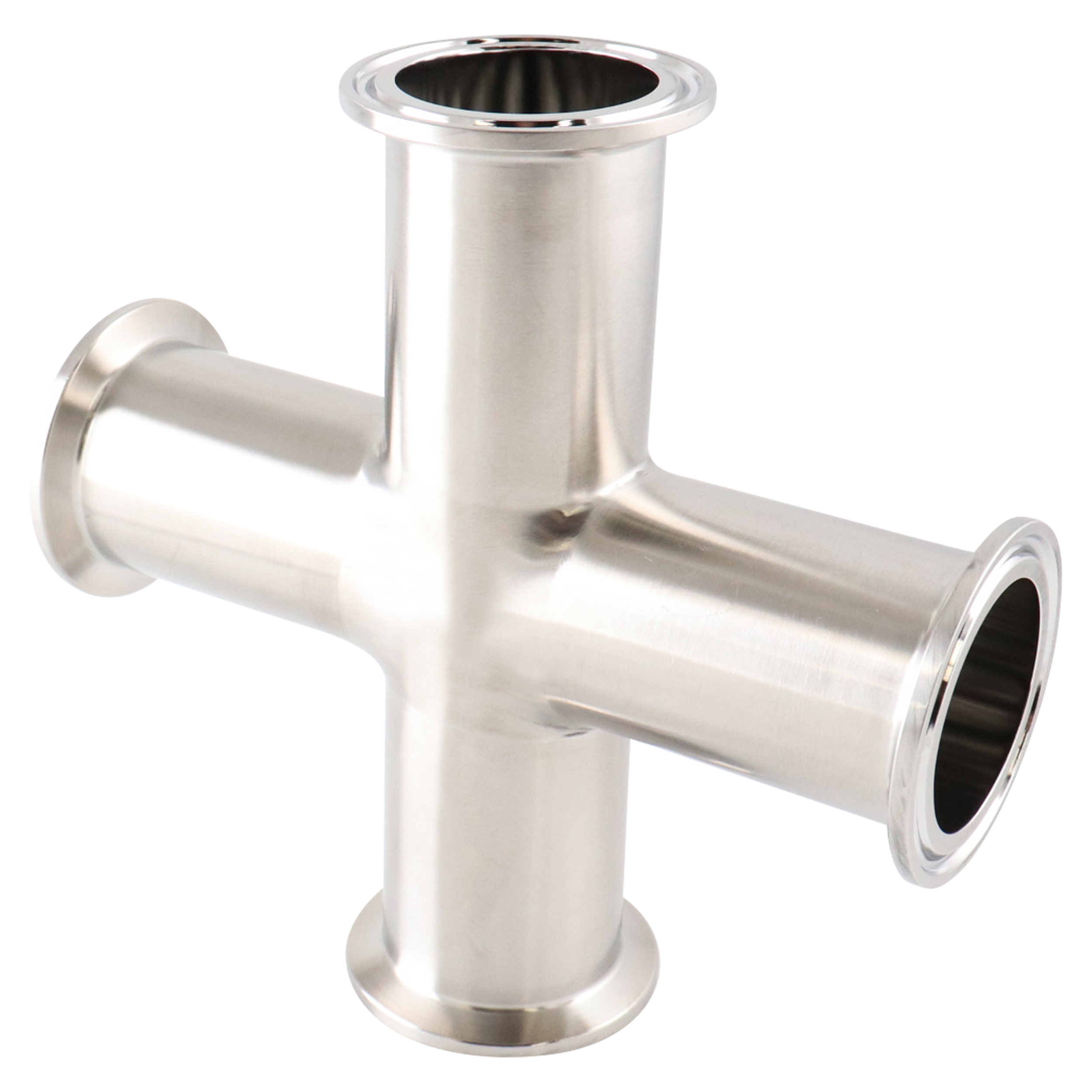 Cross, 1.5" tri-clamp, 316L, 15Ra EP ID, 32Ra OD, SF4 BPE