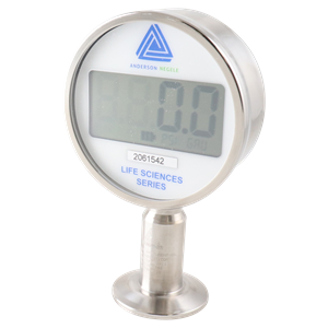 Digital gauge 1.5" tri-clamp bottom mount, vacuum 0-30 PSI, 316L