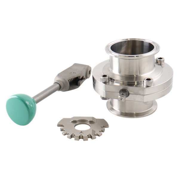 Butterfly valve 2.5" tri-clamp 316L EPDM seat green handle